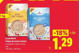Lidl CROWNFIELD Copos de avena suaves oferta