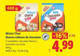 Lidl MISTER CHOC Huevos rellenos de chocolate oferta