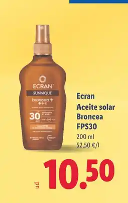 Lidl ECRAN Aceite solar Broncea FPS30 oferta