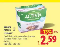 Lidl DANONE Activia cremoso oferta