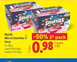 Lidl NESTLÉ Mix-in Smarties fresa oferta