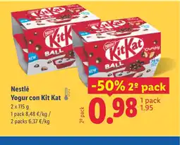 Lidl NESTLÉ Yogur con Kit Kat oferta