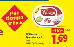 Lidl EL VENTERO Queso fresco oferta