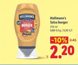 Lidl HELLMANN'S Salsa burger oferta