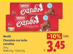 Lidl NESTLÉ Chocolate con leche extrafino oferta