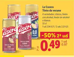 Lidl LA CASERA Tinto de verano oferta