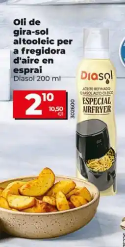 Dia DIASOL Oli de gira-sol altooleic per a fregidora d'aire en esprai oferta