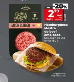 Dia SELECCIÓN DE DIA Hamburguesa Mestra de boví amb bacó oferta