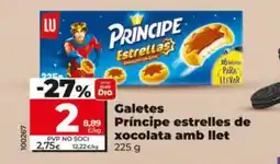 Dia Galetes Príncipe estrelles de xocolata amb llet oferta