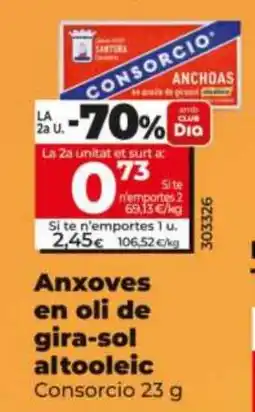 Dia CONSORCIO Anxoves en oli de gira-sol altooleic oferta