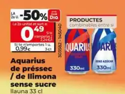 Dia AQUARIUS de préssec / de llimona sense sucre oferta