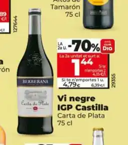 Dia CARTA DE PLATA Vi negre IGP Castilla oferta