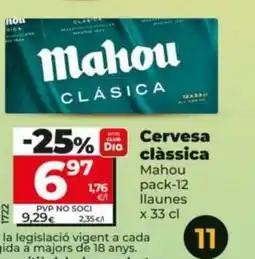 Dia MAHOU Cervesa clàssica oferta