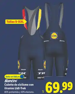 Lidl SANTINI Culotte de ciclismo con tirantes Lidl-Trek oferta