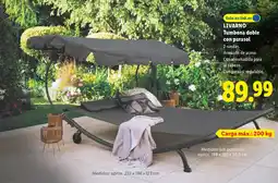 Lidl LIVARNO Tumbona doble con parasol oferta