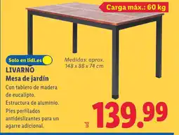 Lidl LIVARNO Mesa de jardin oferta