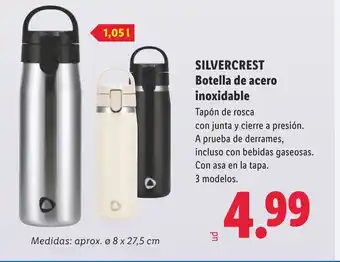 Lidl SILVERCREST Botella de acero inoxidable oferta