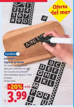 Lidl CRELANDO Lápiz de grabado oferta