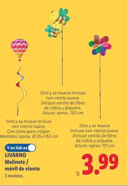 Lidl LIVARNO Molinete / móvil de viento oferta