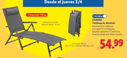 Lidl LIVARNO Tumbona de aluminio oferta