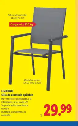 Lidl LIVARNO Silla de aluminio apilable oferta