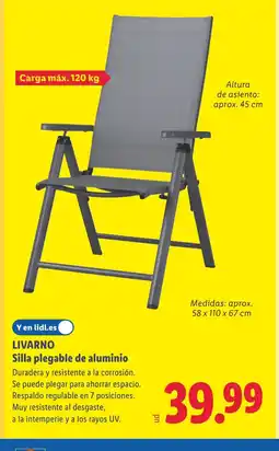 Lidl LIVARNO Silla plegable de aluminio oferta