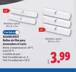 Lidl SILVERCREST Rollos de film para envasadora al vacío oferta
