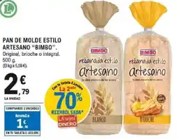 E.Leclerc BIMBO Pan de molde estilo artesano oferta
