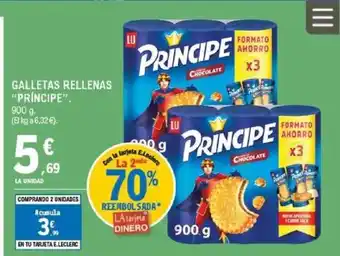 E.Leclerc PRÍNCIPE Galletas rellenas oferta