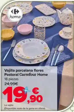 Carrefour Carrefour home - vajilla porcelana flores pastoral oferta