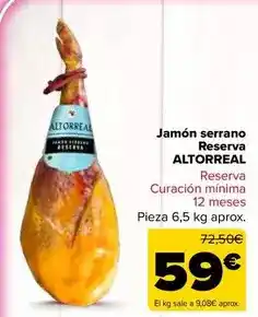 Carrefour Market Altorreal - jamon serrano reserva oferta