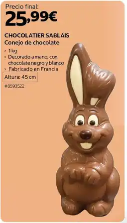 Costco CHOCOLATIER SABLAIS Conejo de chocolate oferta