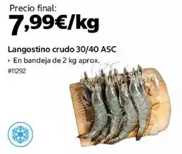 Costco Langostino crudo 30/40 ASC oferta