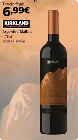 Costco KIRKLAND Argentina Malbec oferta