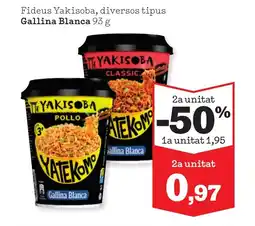 Sorli GALLINA BLANCA Fideus Yakisoba, diversos tipus oferta