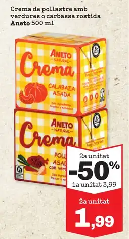 Sorli ANETO Crema de pollastre amb verdures o carbassa rostida oferta