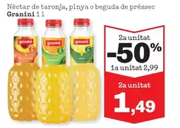 Sorli GRANINI Nèctar de taronja, pinya o beguda de préssec oferta