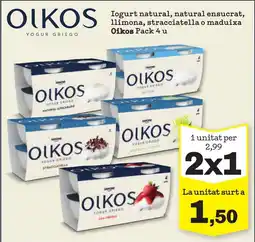Sorli OIKOS Iogurt natural, natural ensucrat, llimona, stracciatella o maduixa oferta