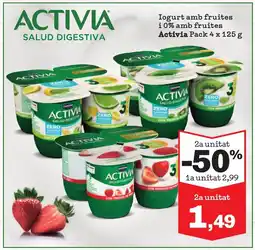 Sorli ACTIVIA Iogurt amb fruites i0% amb fruites oferta