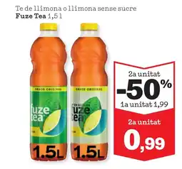 Sorli FUZE TEA Te de llimona o llimona sense sucre oferta
