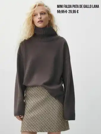 Massimo Dutti Mini falda pata de gallo lana oferta