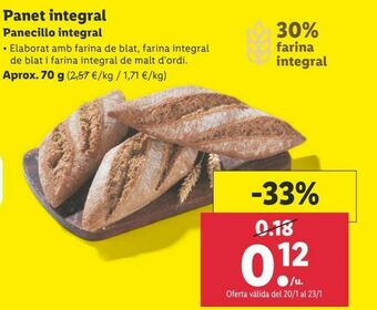 Lidl Pan integral oferta