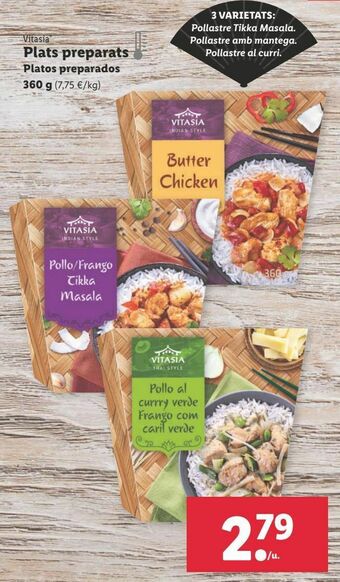 Lidl Platos preparados vitasia oferta