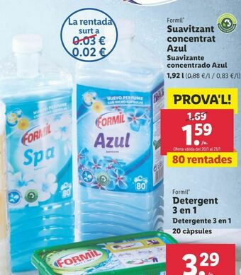 Lidl Suavizante formil oferta