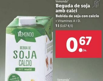 Lidl Bebida de soja oferta