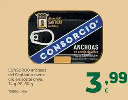HiperDino CONSORCIO anchoas del Cantábrico serie oro en aceite oliva oferta