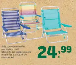 HiperDino Silla con 4 posiciones aluminio y textil varios colores o silla fija rainbow oferta