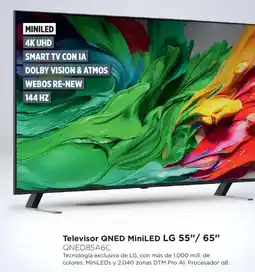 El Corte Inglés LG Televisor QNED MiniLED 55"/ 65" QNED85A6C oferta