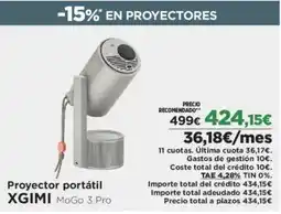 El Corte Inglés Proyector portátil xgimi mogo 3 pro oferta