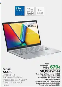 El Corte Inglés ASUS Portátil oferta
